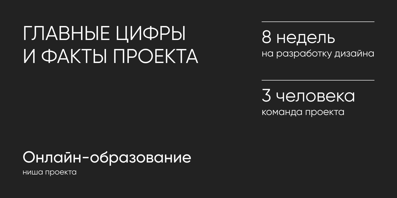 Главные цифры и факты проекта