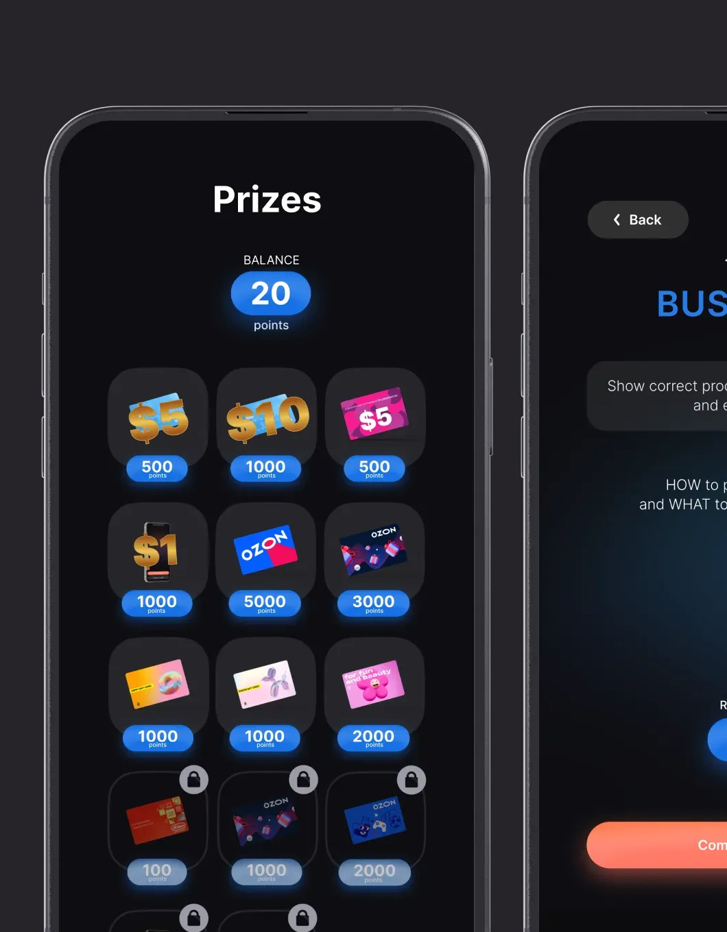 Energo service screenshots