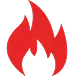 Flame icon in red color