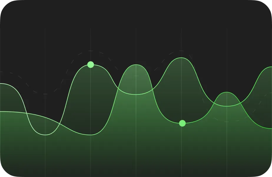 Line graph with green data trends