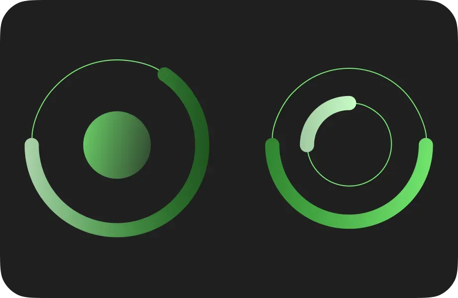 Abstract green circular progress indicators
