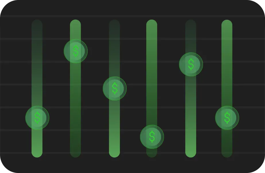 Green financial sliders interface design