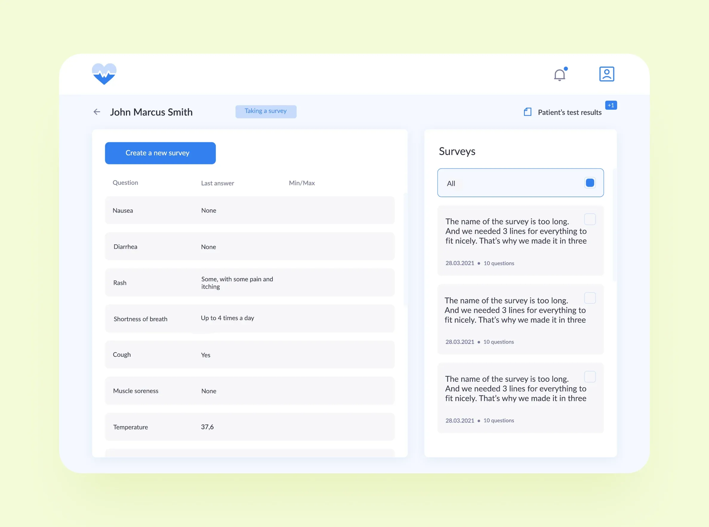 medico clinician dashboard for cancer patient monitoring