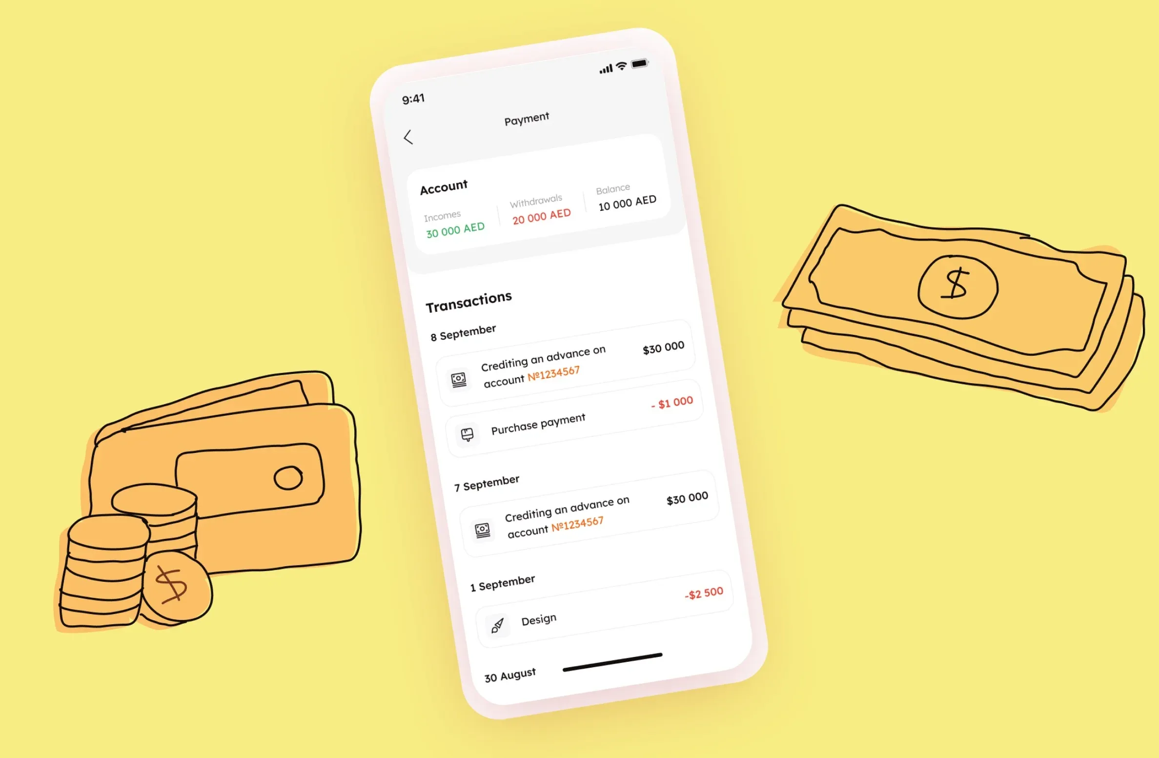 Recent payments screenshot