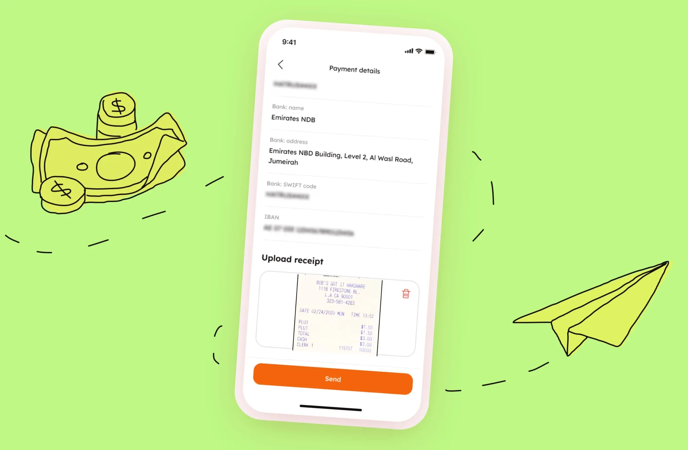 Uploading receipts feature
