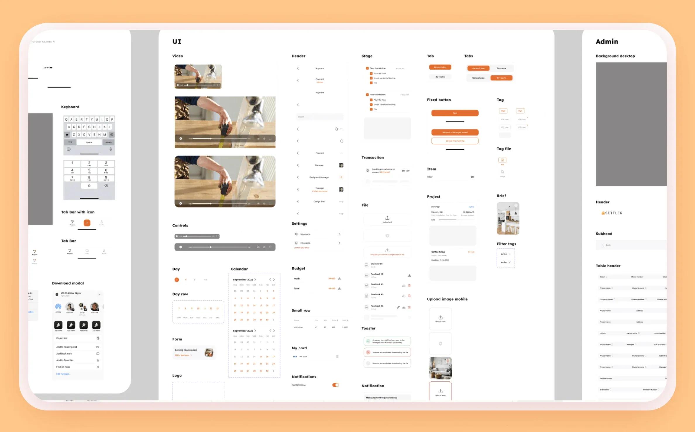 The UI kit of the Settler