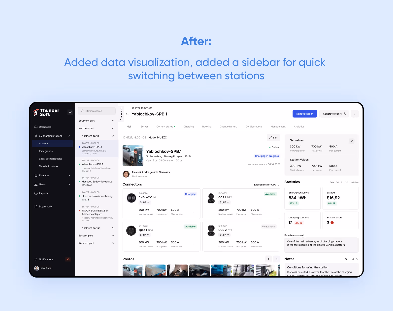 Station page