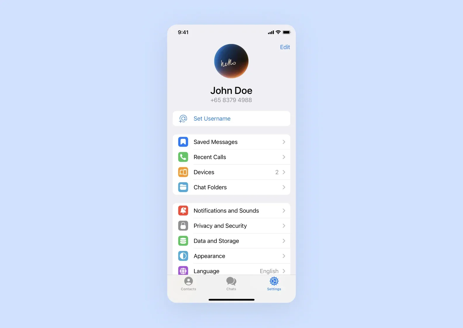 A screenshot of Telegram