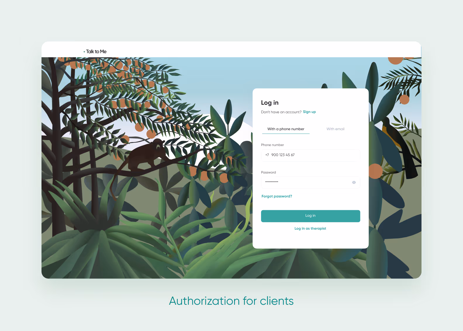 mental health app interface