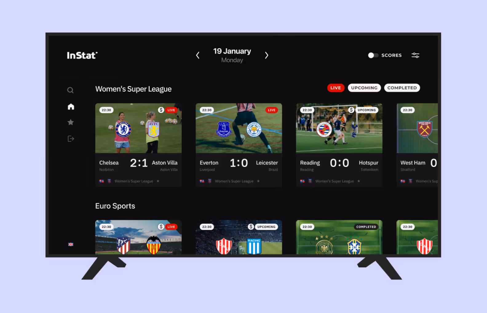 Tizen OS sports TV interface