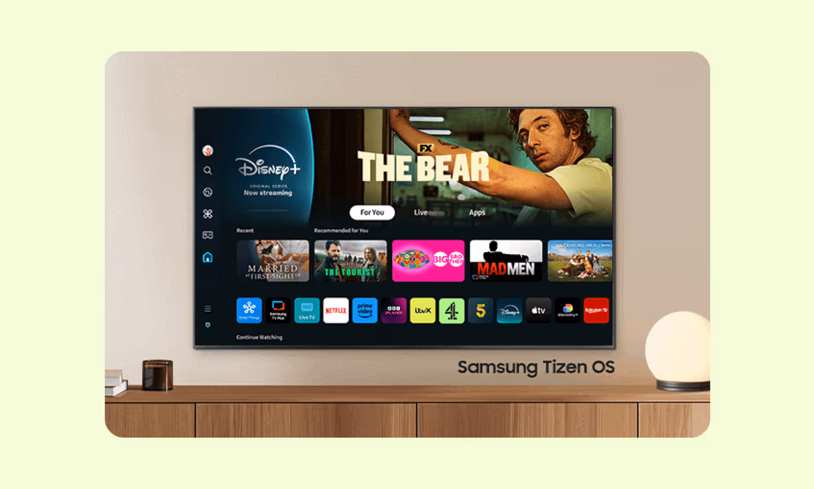 Samsung TV home page screenshot
