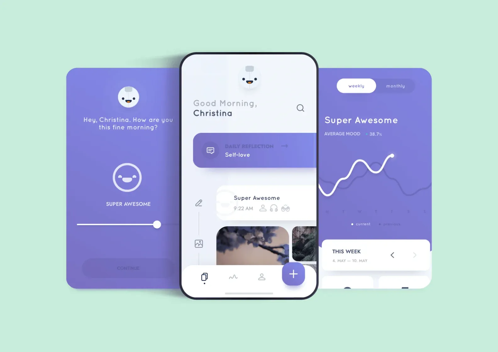 Reflectly app made with Flutter