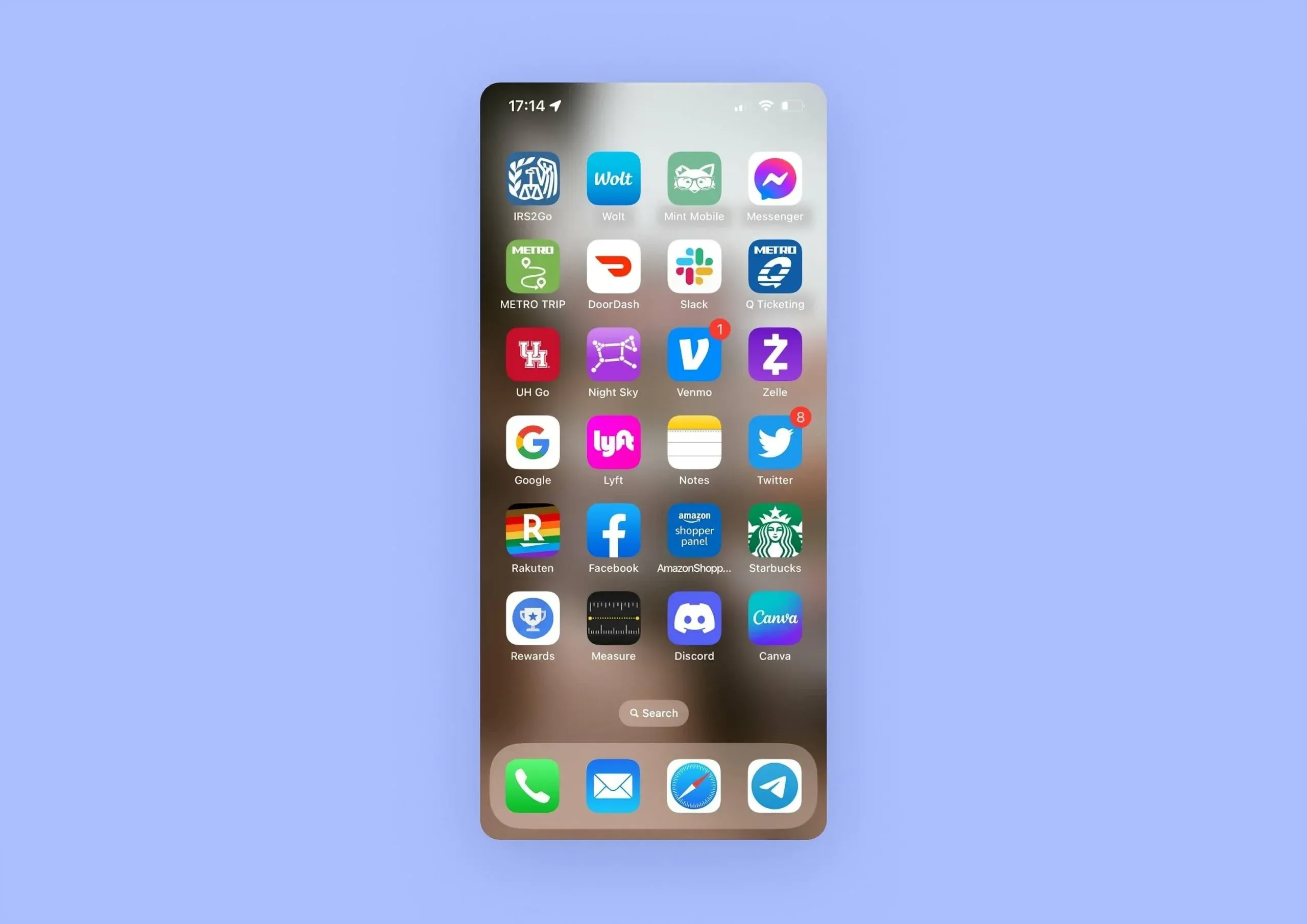 A screenshot of a home screen with icons of 30 different mobile apps