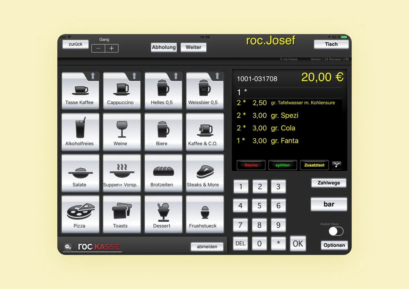 roc.Kasse app screenshot