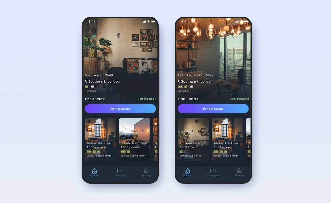 Screens of the Pad app, developed by Purrweb