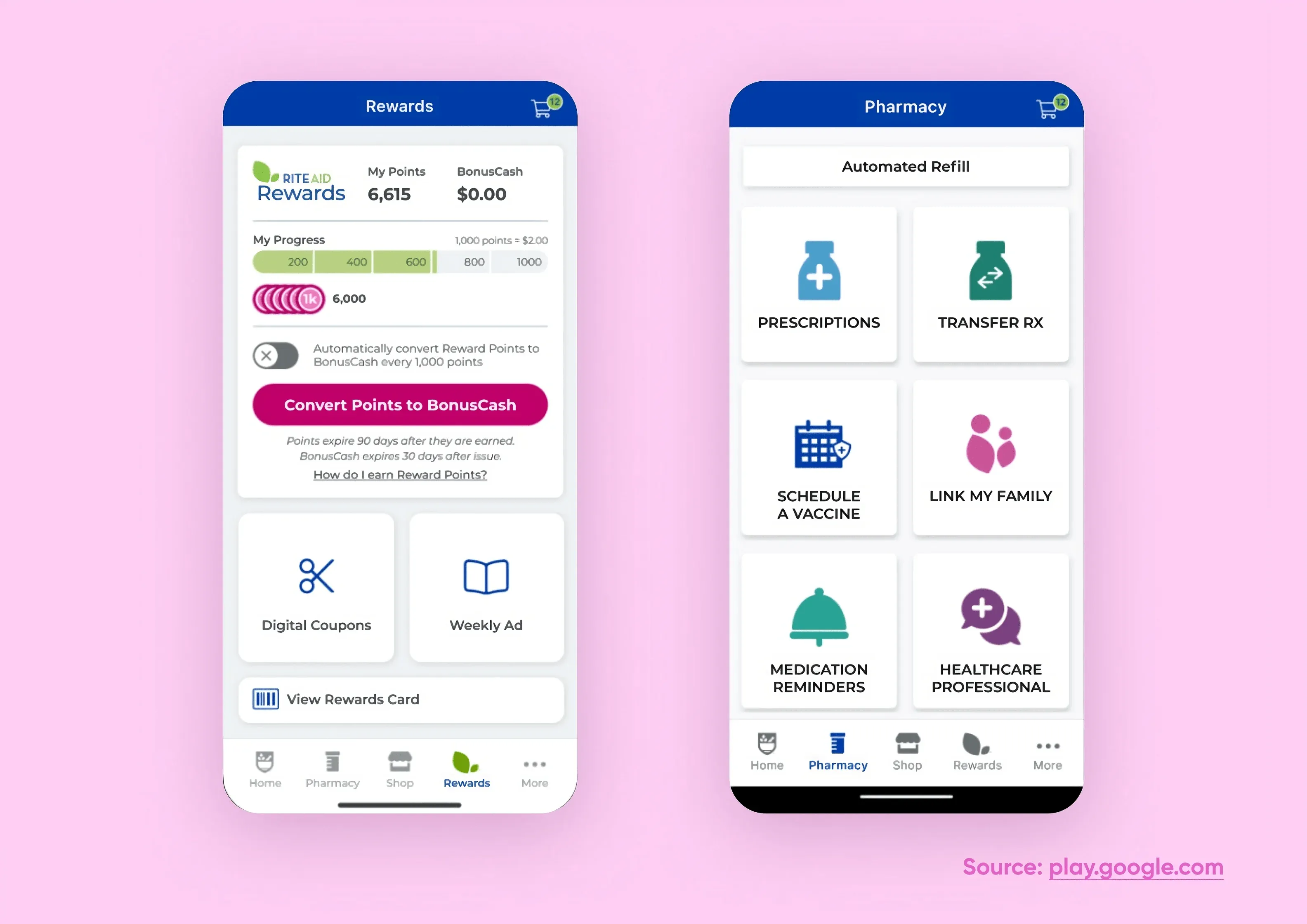 Rite Aid app interface