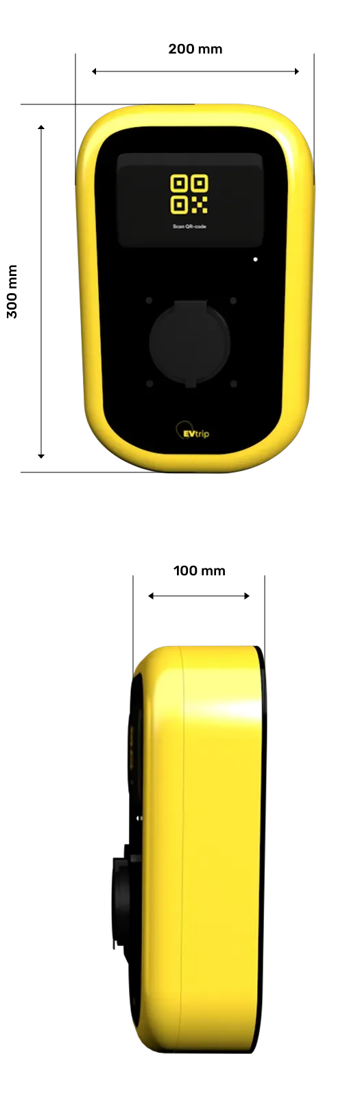 Electric vehicle charger in yellow and black