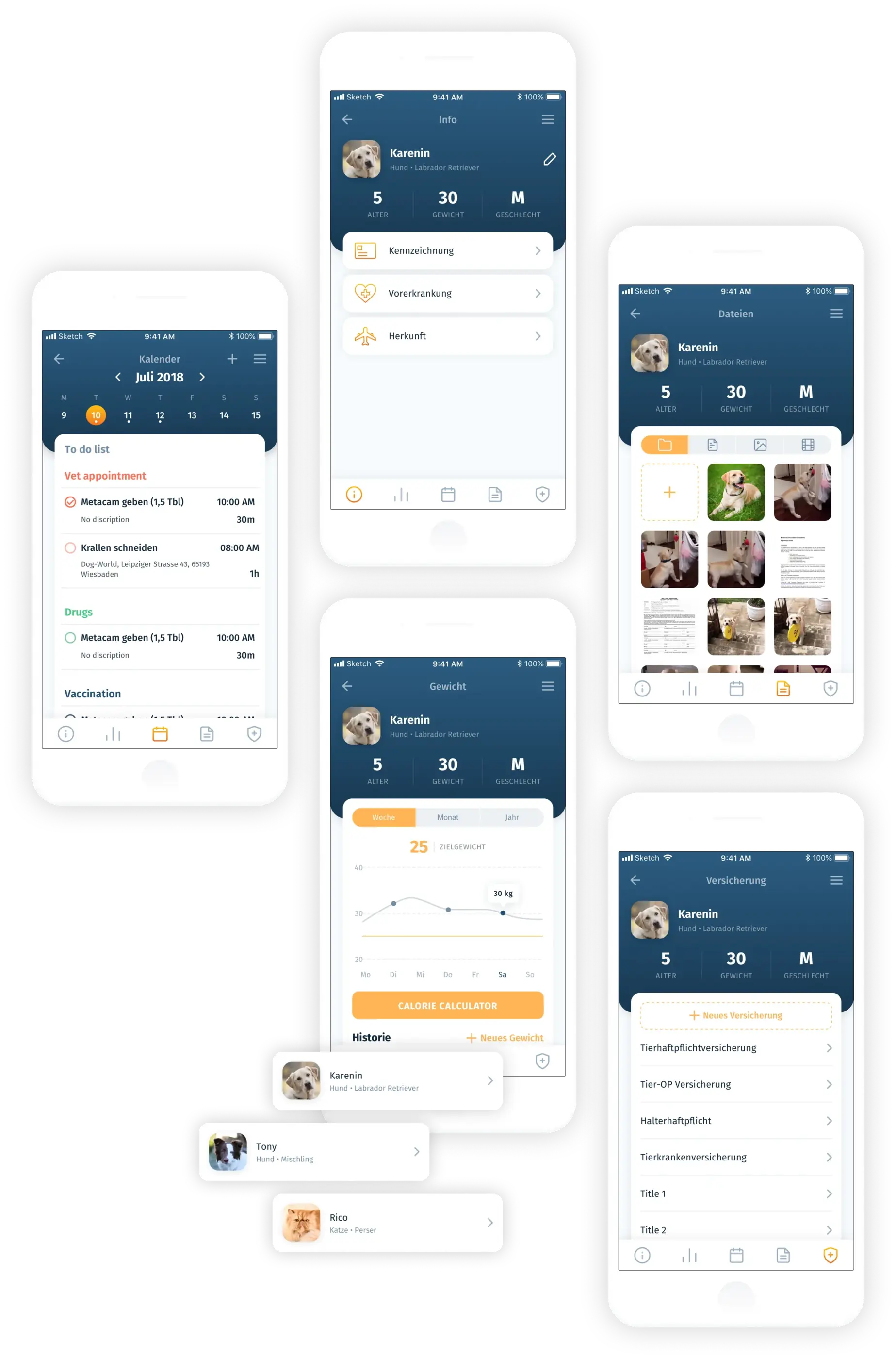 screenshots of the app