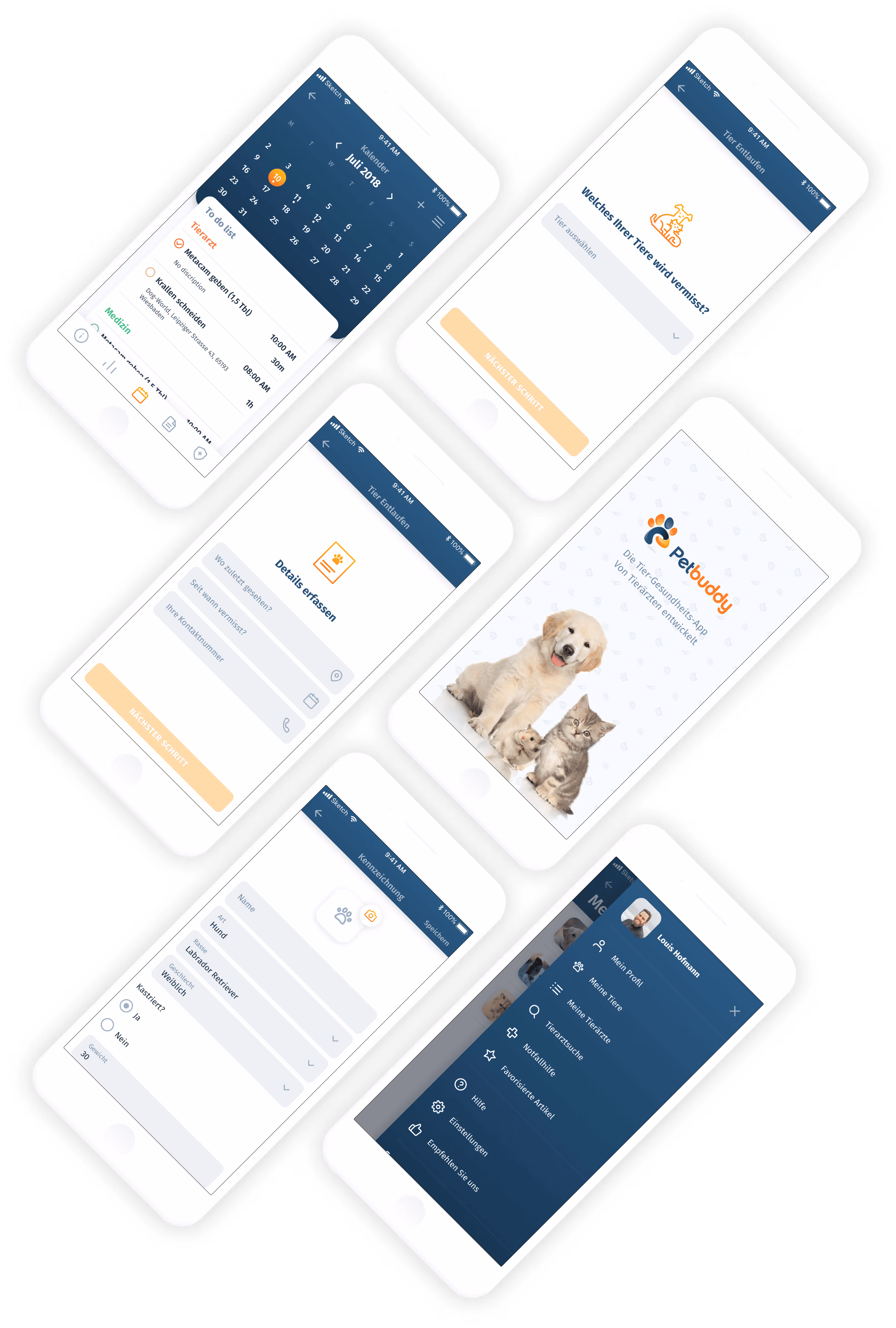 screenshots of the app