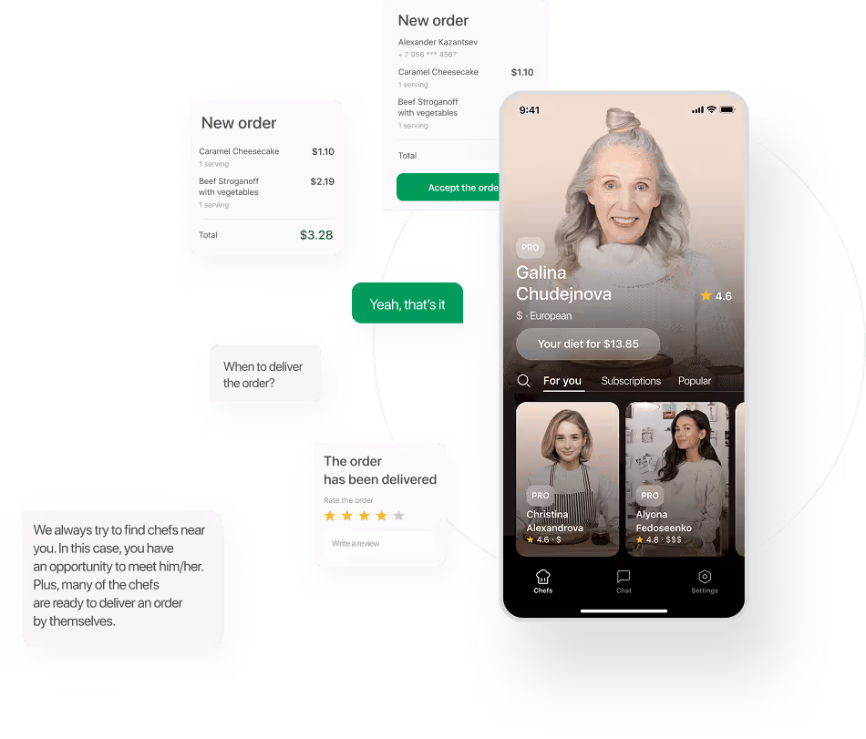 Mobile app order management screen
