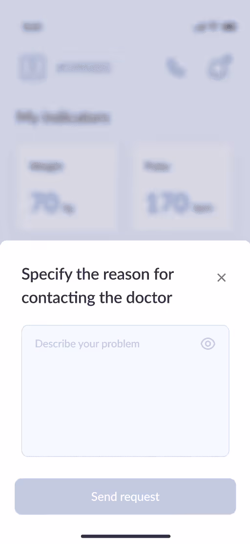 Mobile app contact form screen