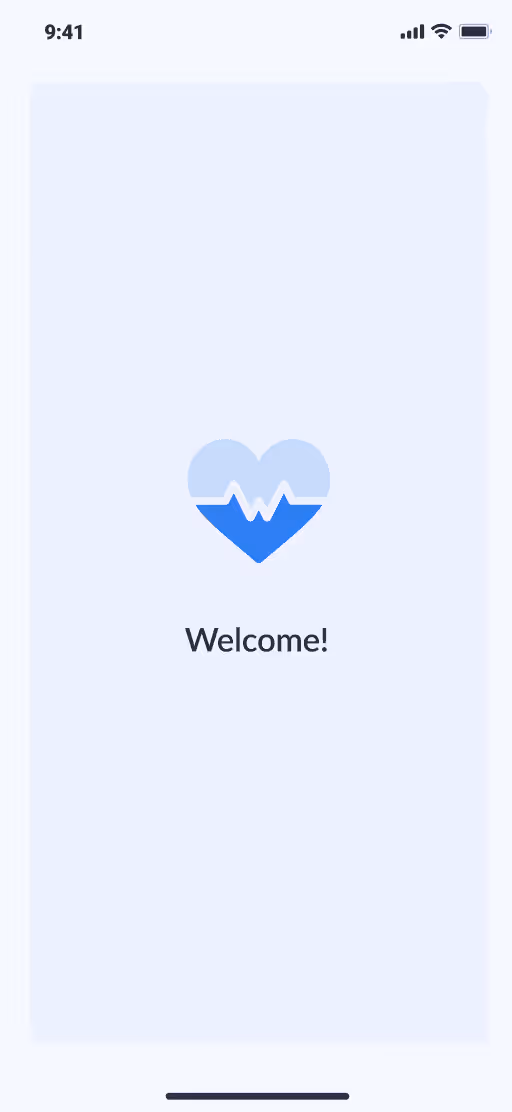 Mobile app welcome screen