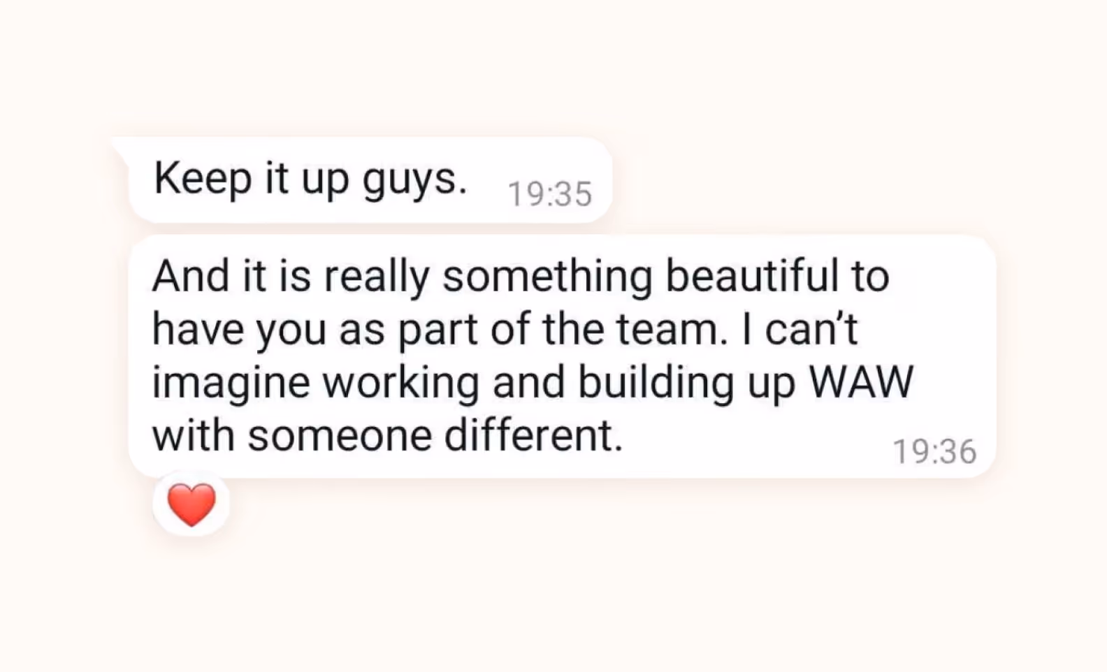 words of gratitude from our customer
