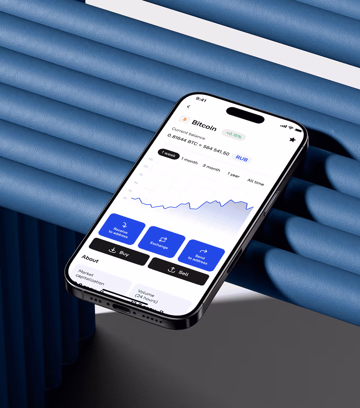 Mobile app displaying cryptocurrency market data