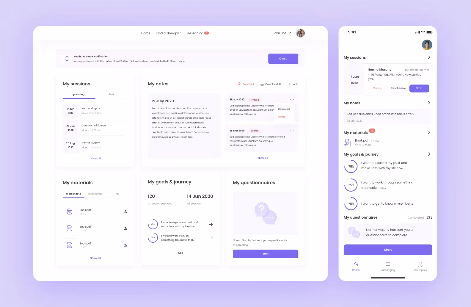 Интерфейс MyTherapy Assistant