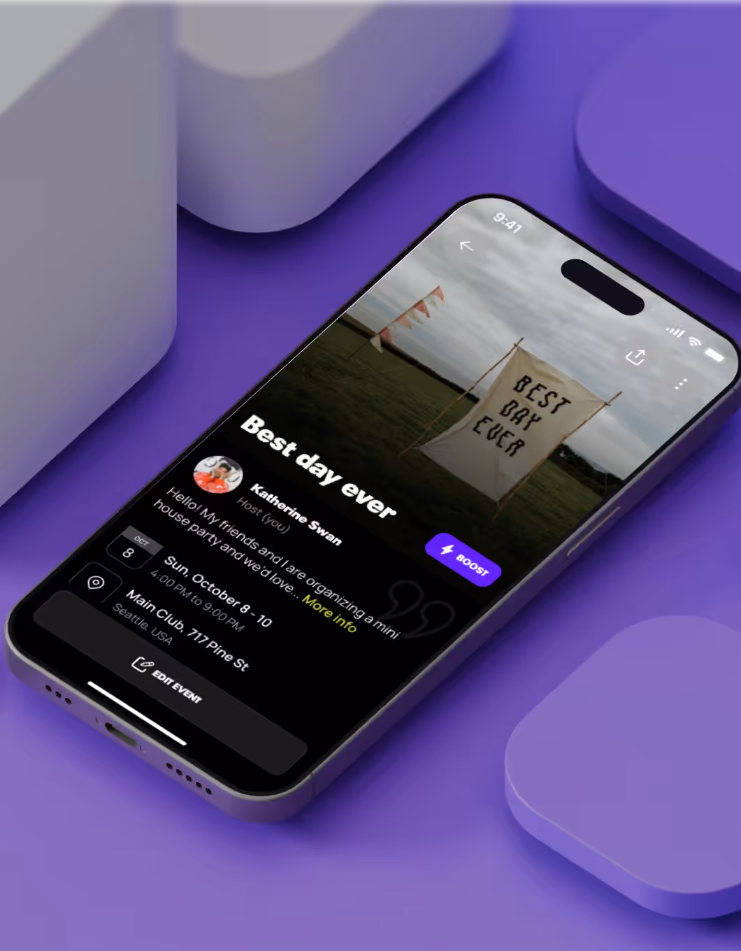 Mobile app user profile screen