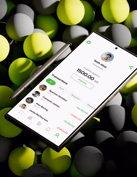 Mobile app user profile screen