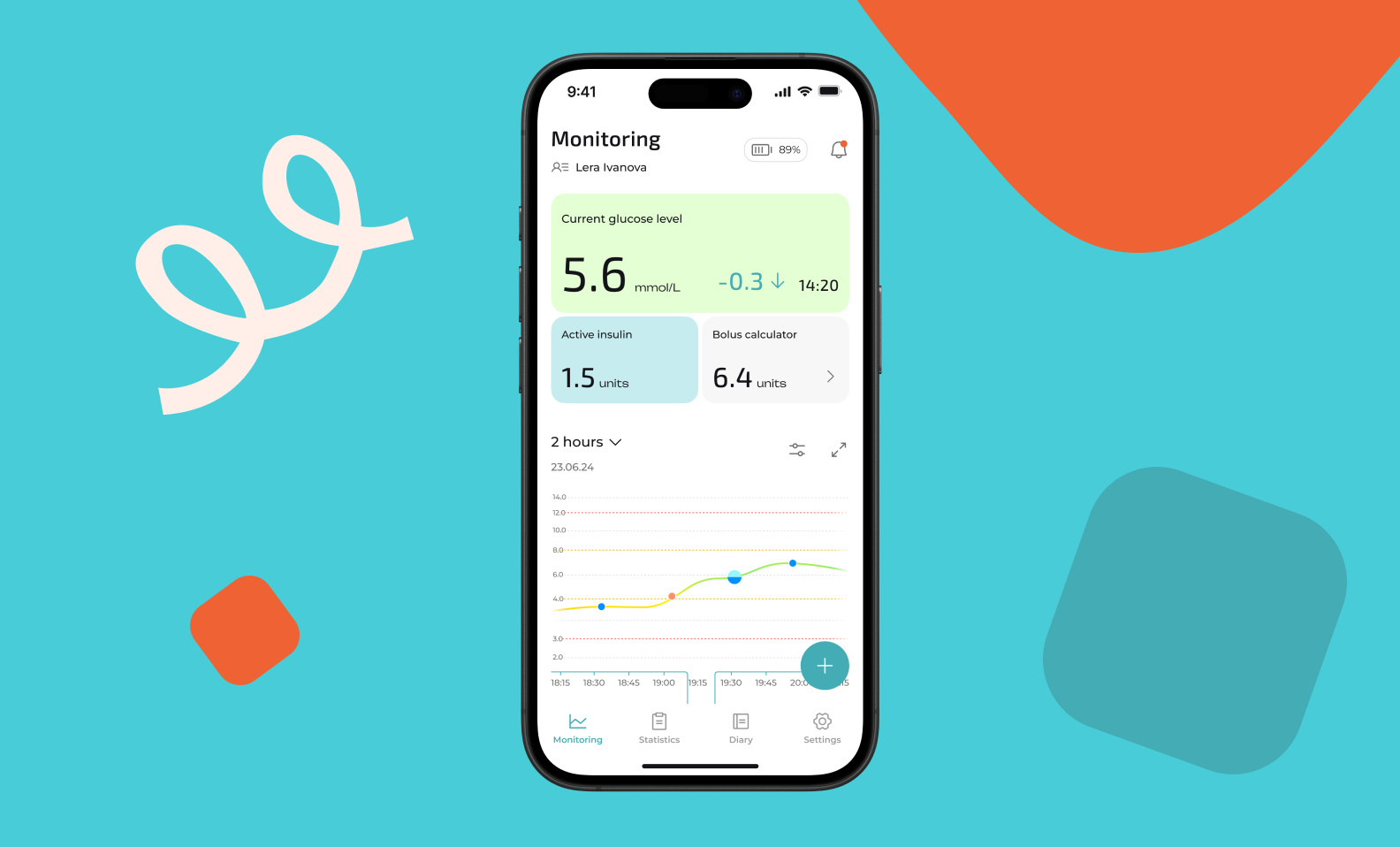freelife glucose monitoring app with sensor data