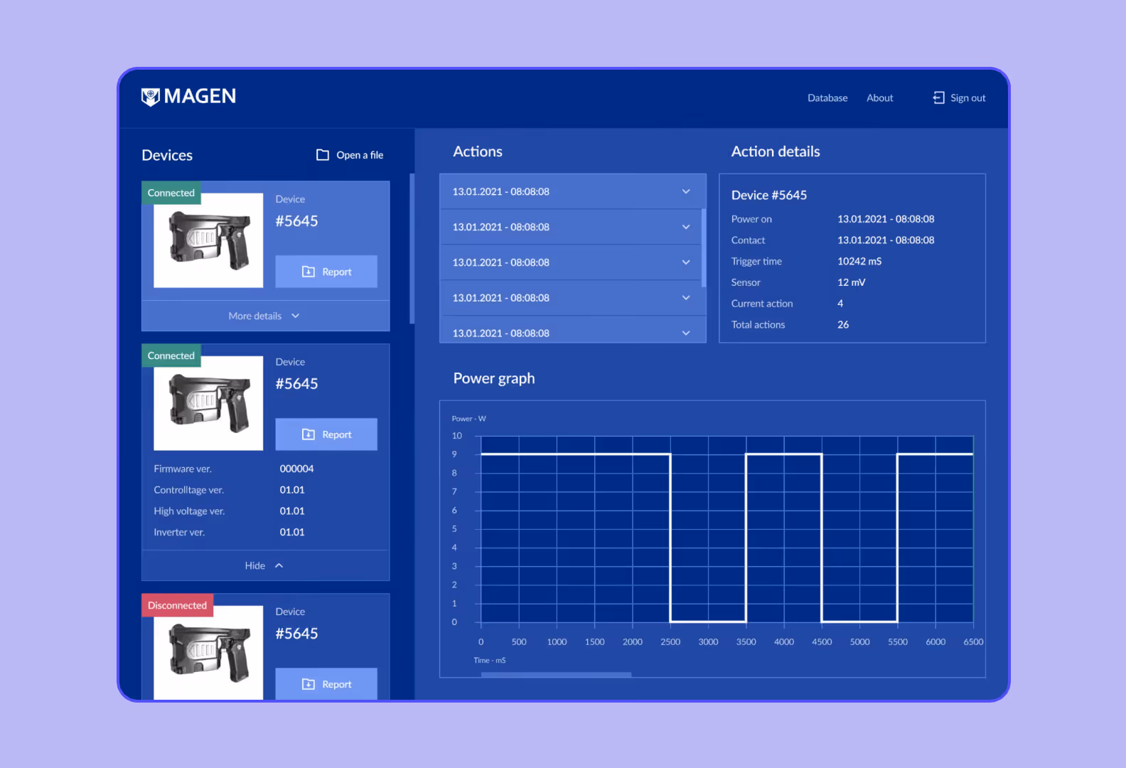 main screens of the Magen app