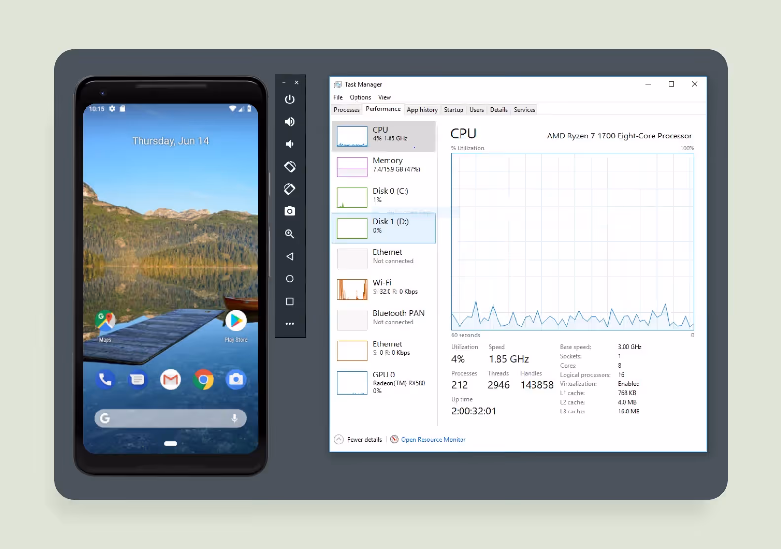 Можно пользоваться встроенным эмулятором в Android Studio, а можно выбрать отдельный сервис