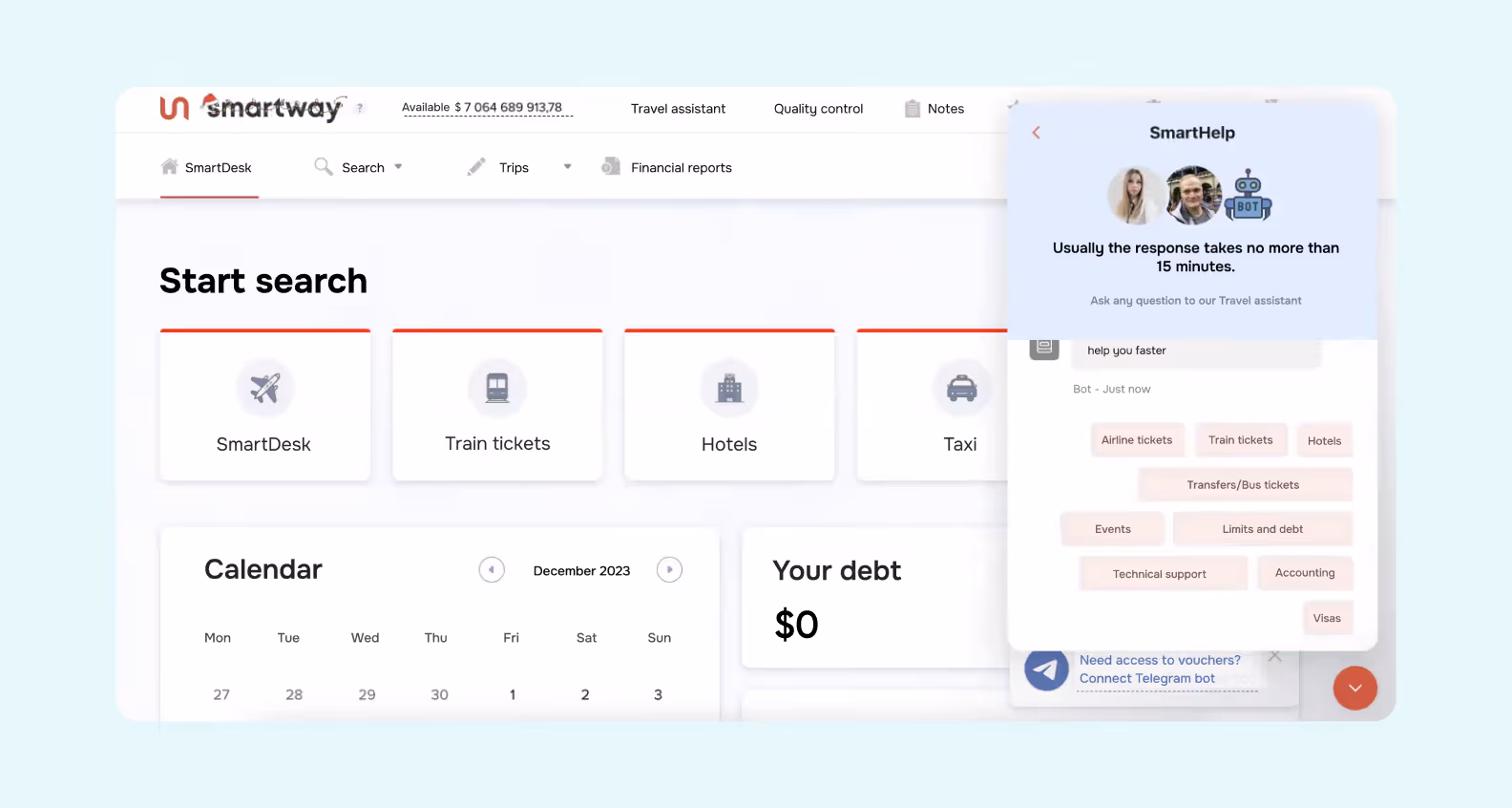 The chat widget in the client's personal account