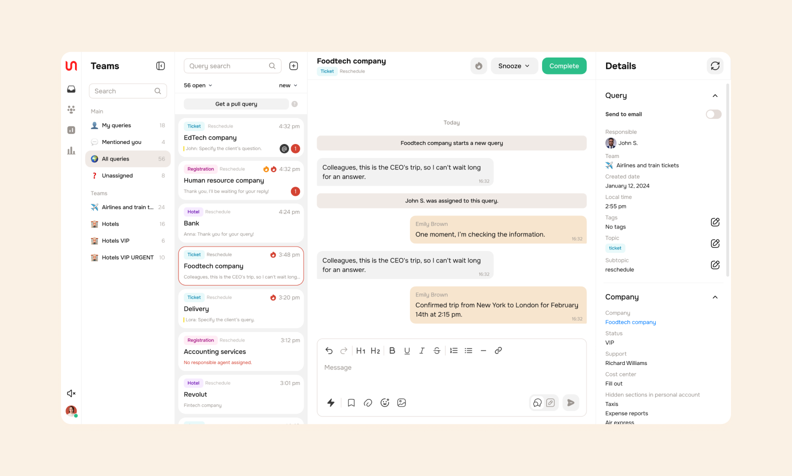 The Smartchat interface