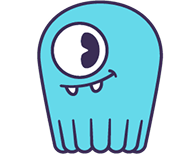 Cartoon monster character with one eye