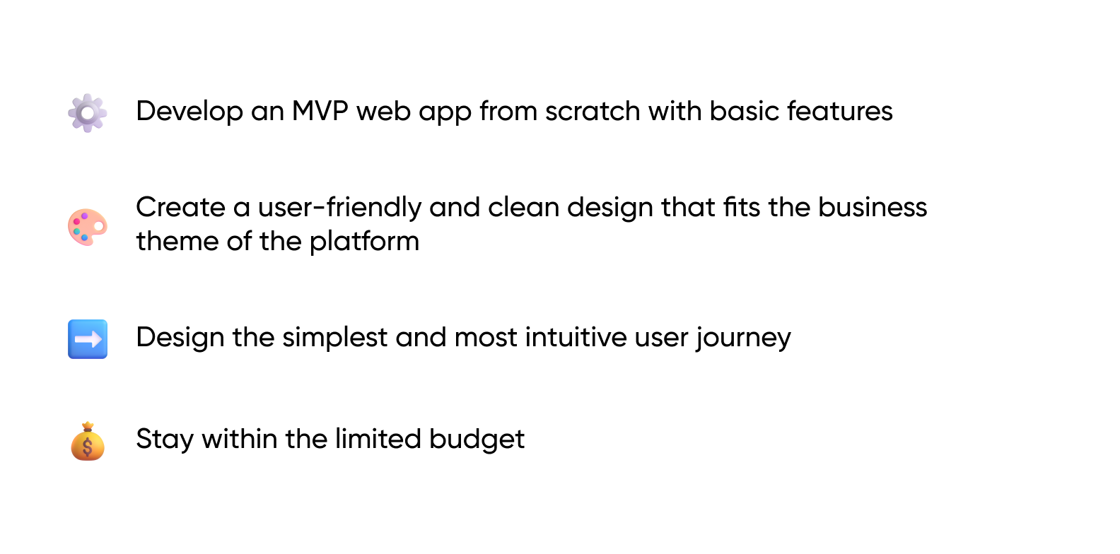 our tasks for the project