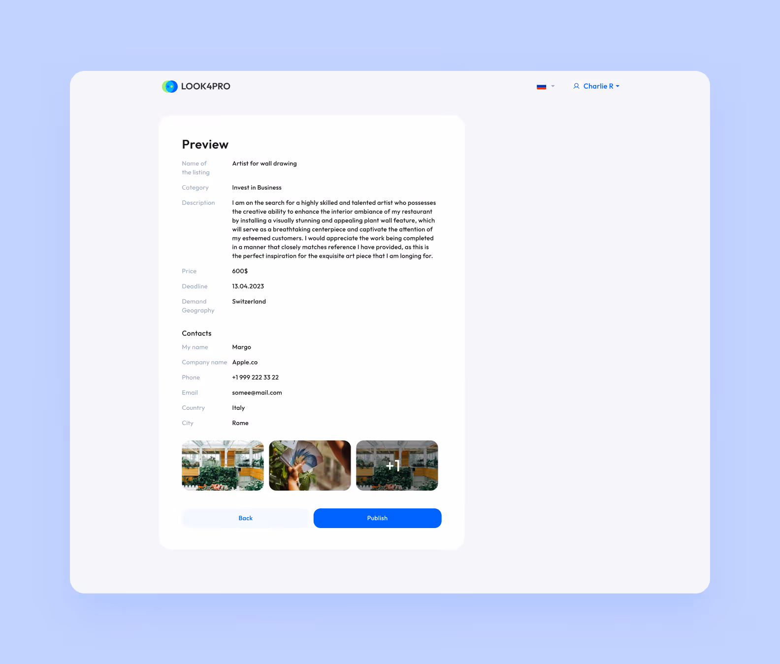 Preview of the listing