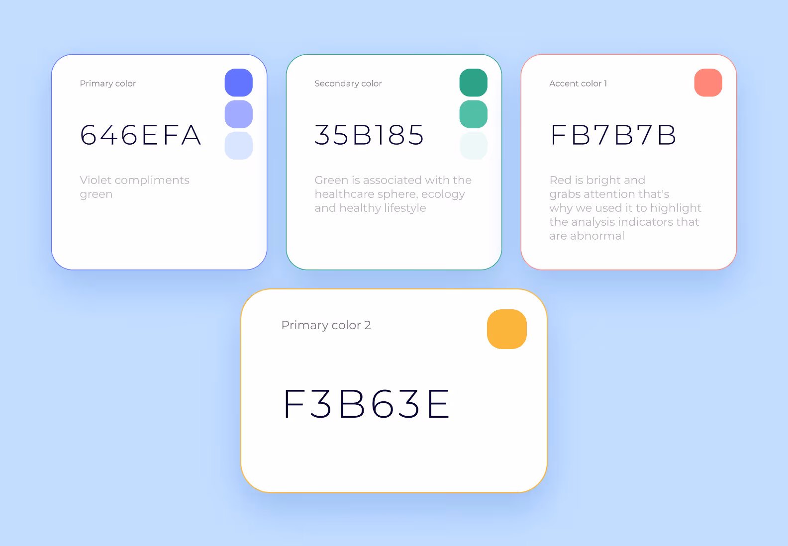 color scheme of a health app