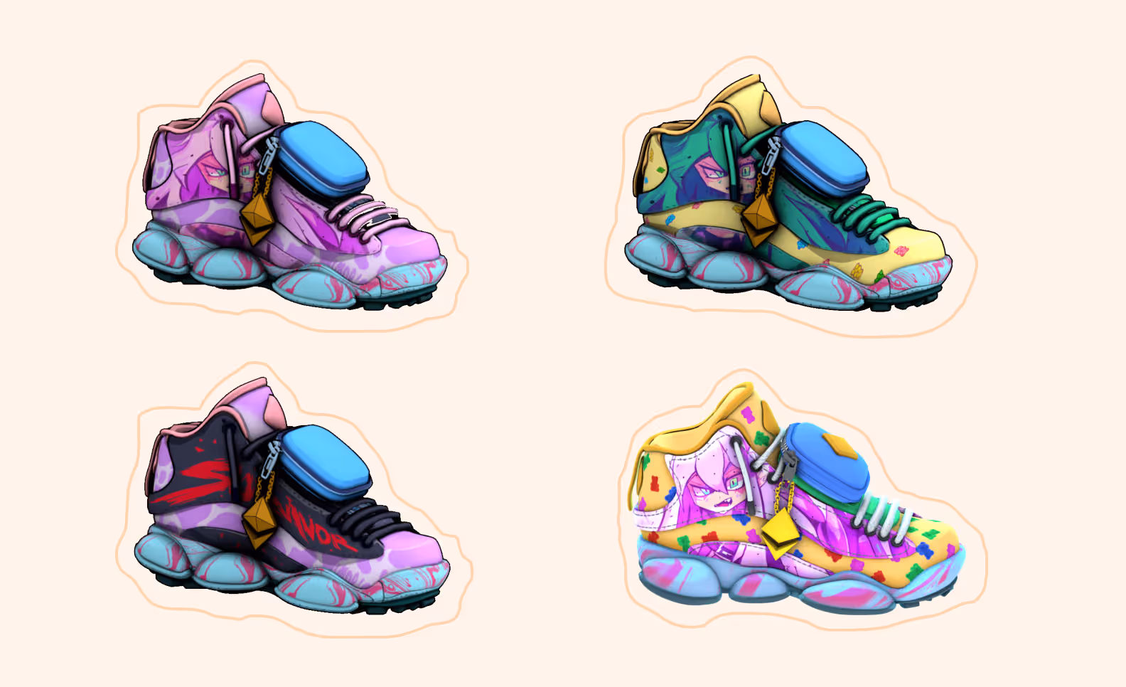 The second sneaker iteration — cartoonish