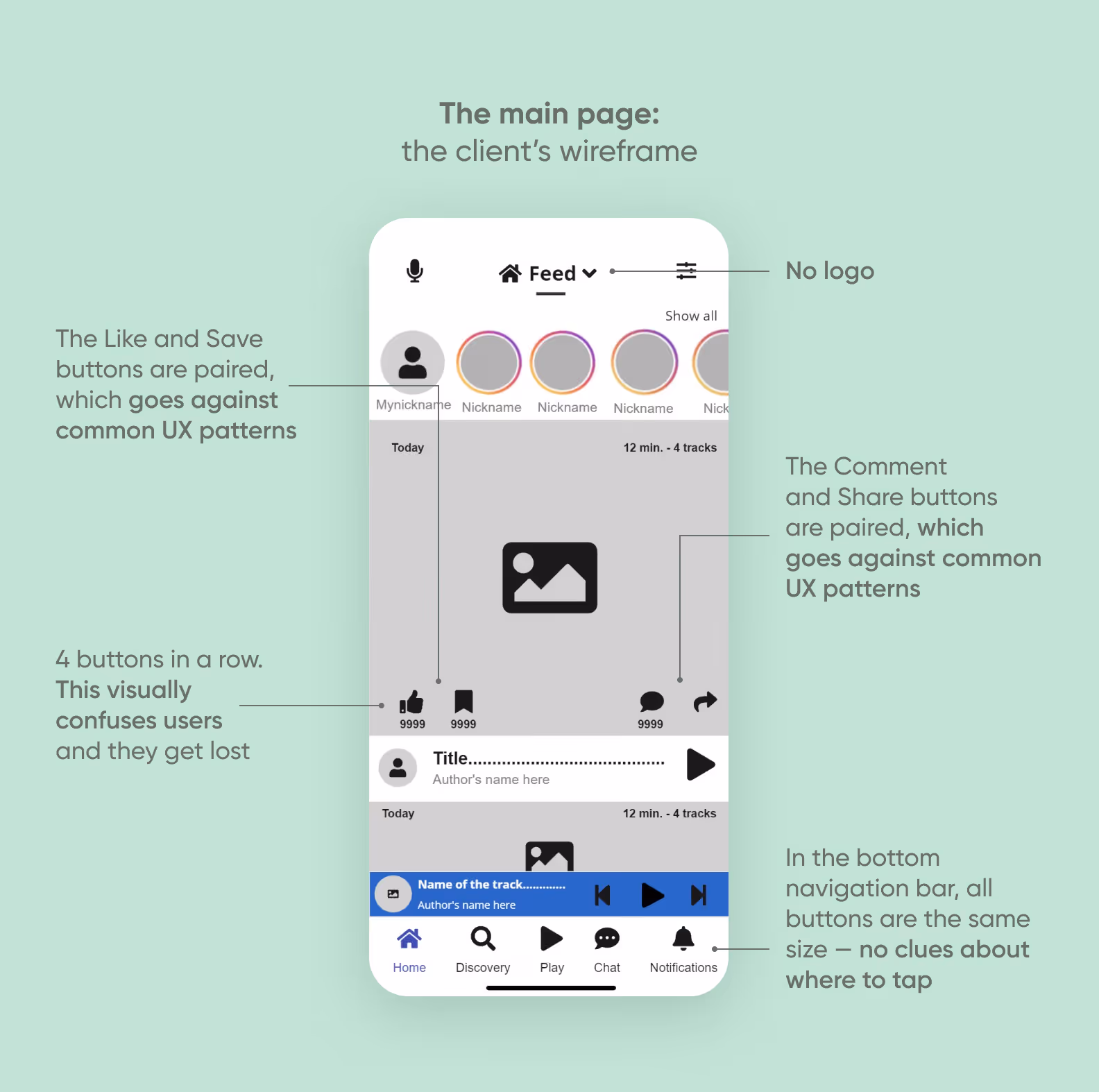 The main page of the app: the client’s draft