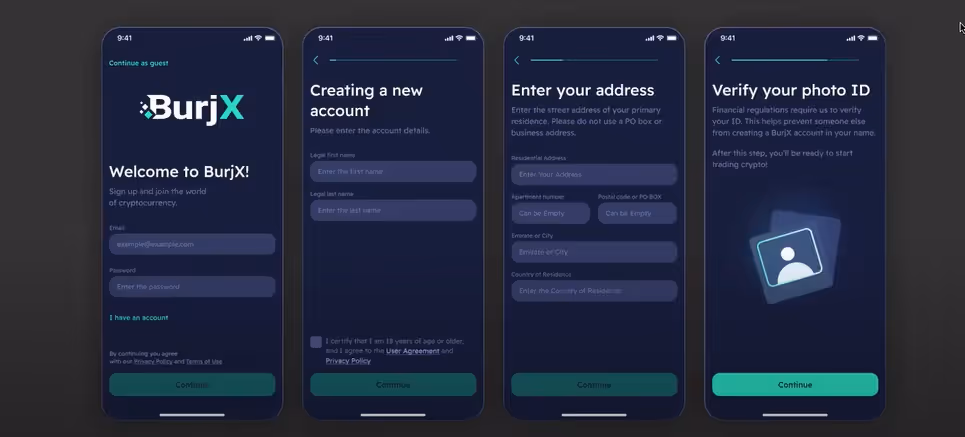 KYC verification flow in the app