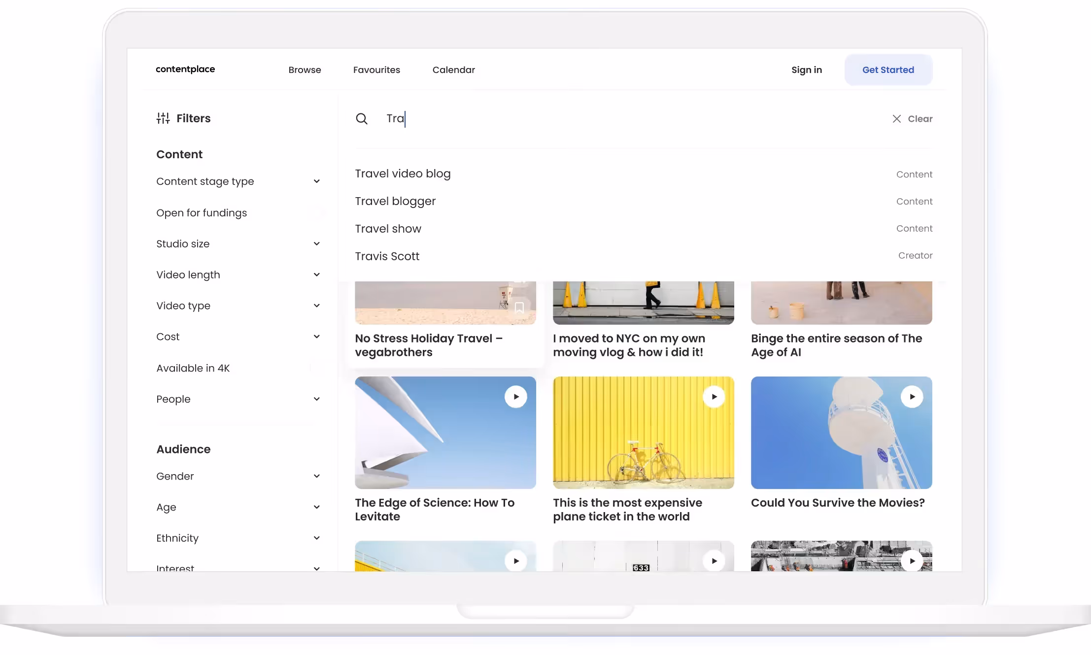 contentplace private video marketplace interface