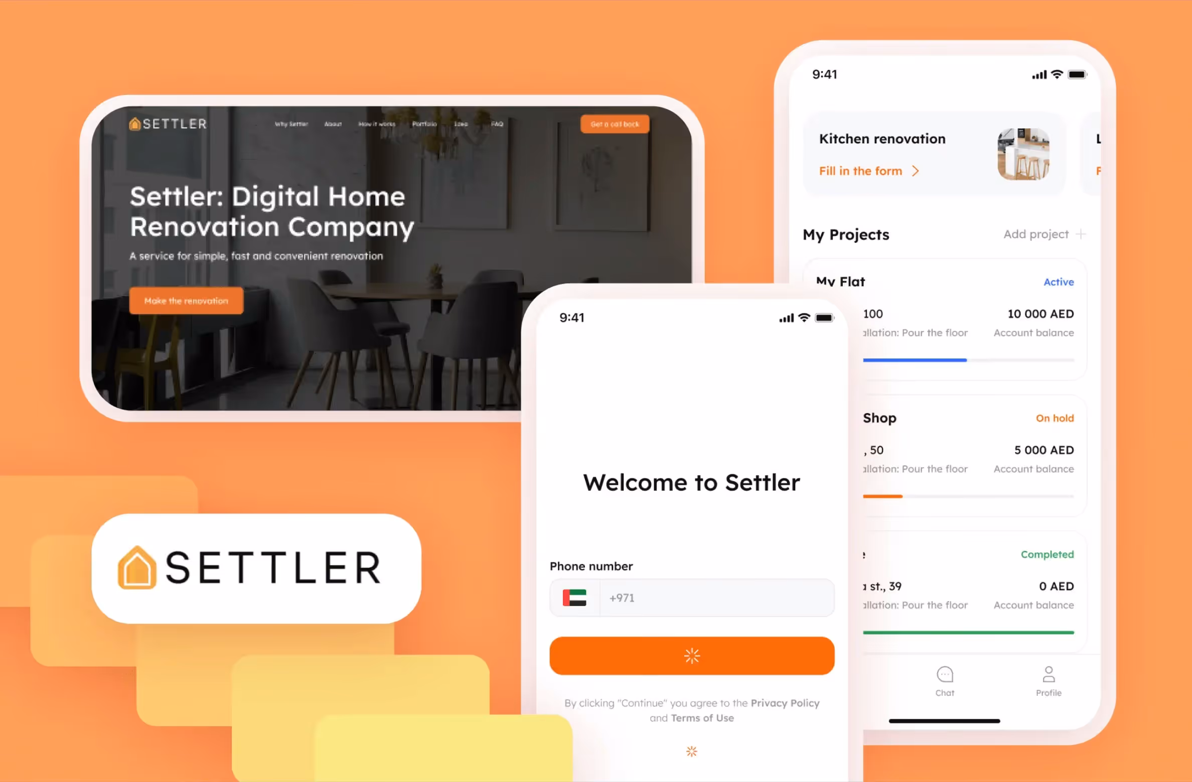 settler remote renovation app and admin panel