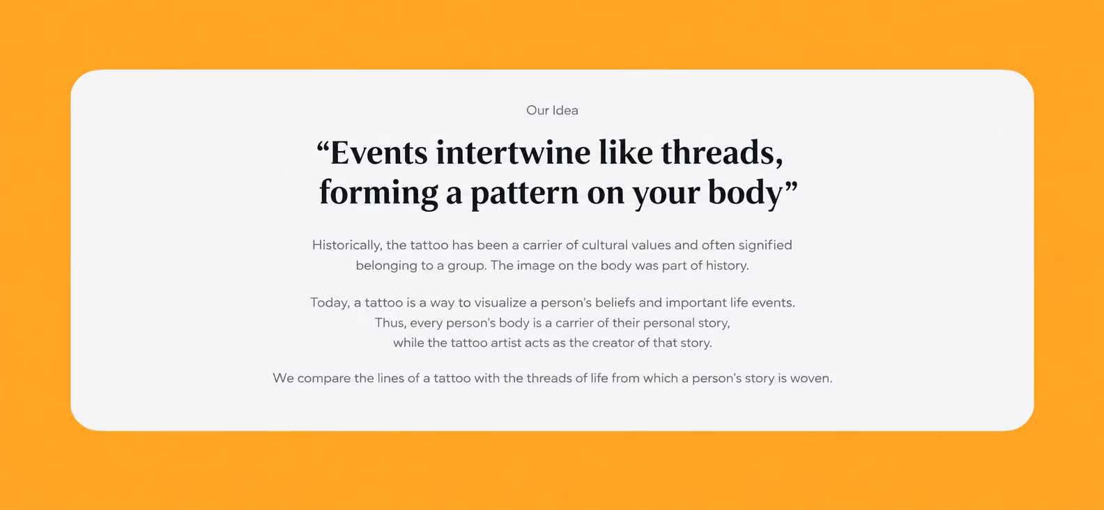 The app metaphor: tattoo lines as the lines of life