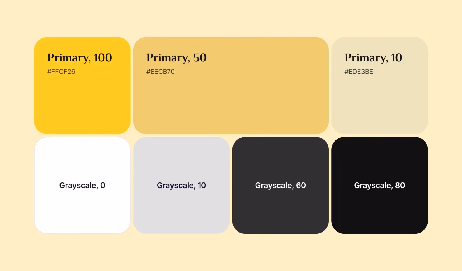 The app color palette