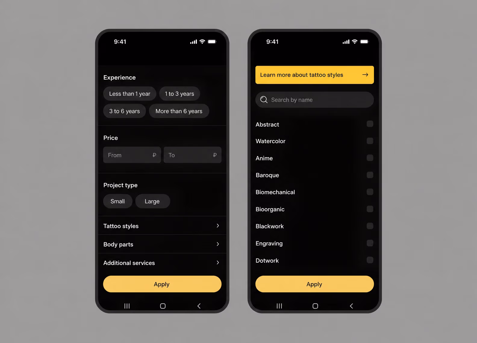 Search filters