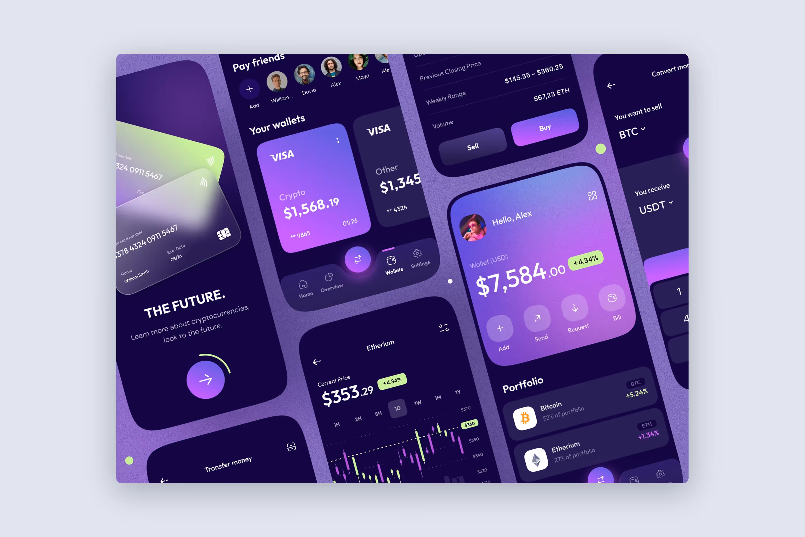 Visual references for the ZoidPay fintech app
