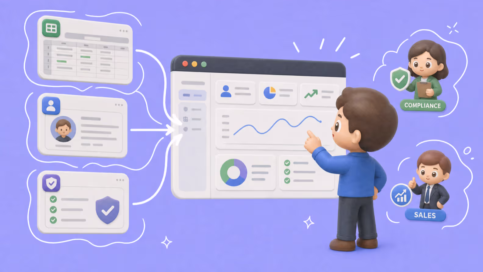 custom web app dashboard showing fintech client onboarding and KYC status